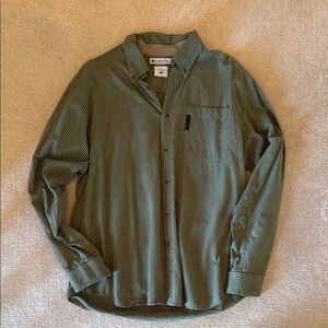 Columbia Green Casual Button Down Shirt Relaxed Fit